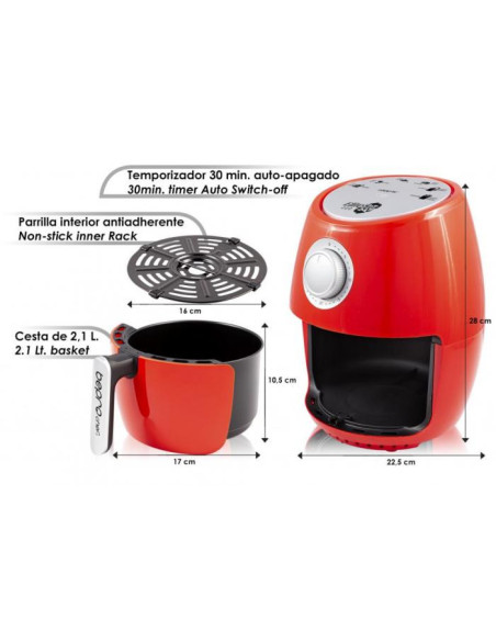 Freidora sin Aceite EliteFry 2,1L | Cocina Saludable con Tecnología Flow~AirFry